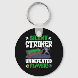 Silent Striker - biljart en kat Sleutelhanger