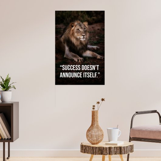 Silent Success Lion Quote Poster -Poster Design (Salon 3)