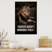Silent Success Lion Quote Poster -Poster Design (Cuisine)