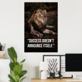 Silent Success Lion Quote Poster -Poster Design (Bureau à domicile)