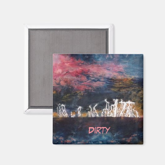 "Silent Thunder #2" Abstracte wasmachine Magnet Magneet (Voorkant / Achterkant)