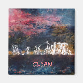 "Silent Thunder #2" Abstracte wasmachine Magnet Magneet (Voorkant)