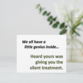Silent Treatment Briefkaart (Staand voorkant)