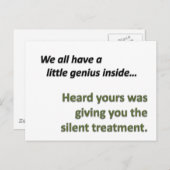 Silent Treatment Briefkaart (Voorkant / Achterkant)