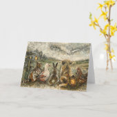 Silent Watching Whimsical Farmhouse Animals  Kaart (Gele Bloem)