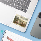 Silent Watching Whimsical Farmhouse Animals Sticker (Laptop met iPhone)