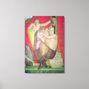 Silenus en de Young Satyr, East Wall Canvas Afdruk