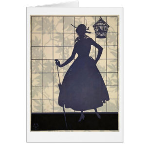 Silh de cage à oiseaux. carte