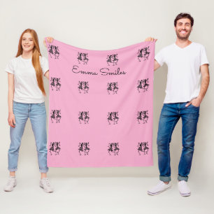 Silhouet Afrikaanse kunst Viering Dance Pink Fleece Deken