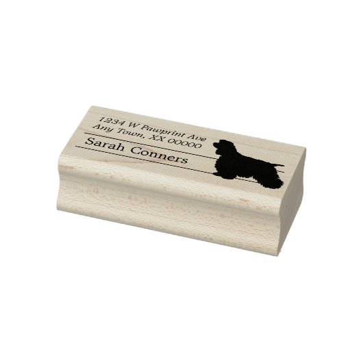 Silhouet Amerikaans Cocker Spaniel Retouradres Rubberstempel (Stempel)