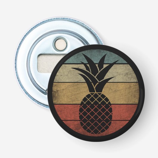  silhouet ananas button flesopener (Voorkant)