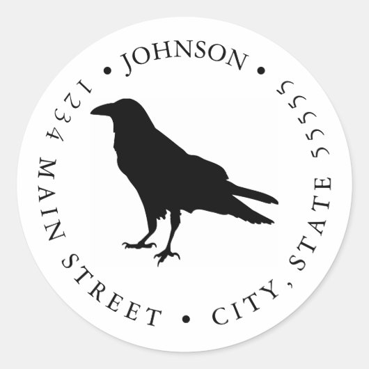 Silhouet Black and White Raven Return Label (Voorkant)