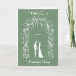 Silhouet bruid en bruidegom gepersonaliseerde brui kaart