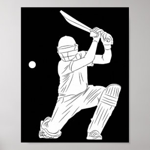 Silhouet Cricketspeler Tsman Cricketeers Tter H Poster