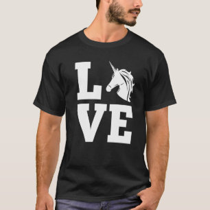 Silhouet Eenhoorn Liefhebber Paard Leuk Liefde E T-shirt