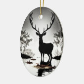 Silhouet, hert, ovaal hangend ornament (Links)