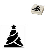 silhouet kerstboom kunst stempel (Gestempeld)