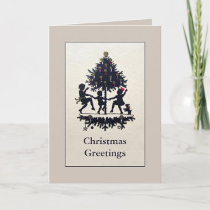  silhouet Kerstkaart voor kinderen Feestdagen Kaart