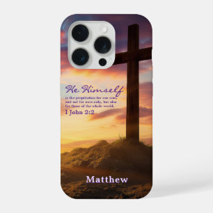 Silhouet Kruis Bijbeltekst Persoonlijk iPhone 15 Pro Hoesje