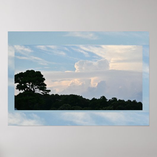 Silhouet met wolken Poster (Voorkant)