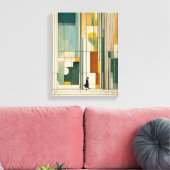 Silhouet Moderne Kleurrijke Verpakte Kunst Canvas (Insitu (Woonkamer))