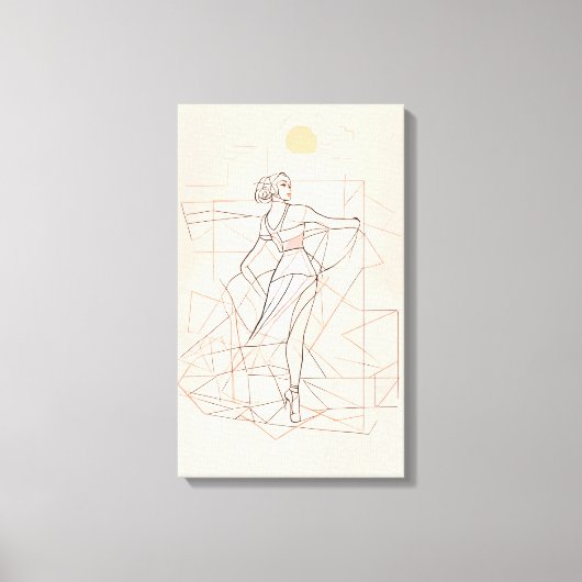 Silhouet Moderne Kleurrijke Verpakte Kunst Canvas (Voorkant)