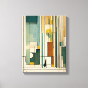 Silhouet Moderne Kleurrijke Verpakte Kunst Canvas Afdruk