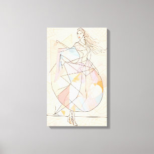 Silhouet Moderne Kleurrijke Verpakte Kunst Canvas Afdruk