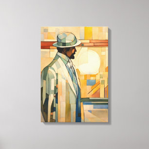 Silhouet Moderne Kleurrijke Verpakte Kunst Canvas Afdruk