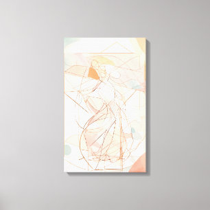 Silhouet Moderne Kleurrijke Verpakte Kunst Canvas  Afdruk