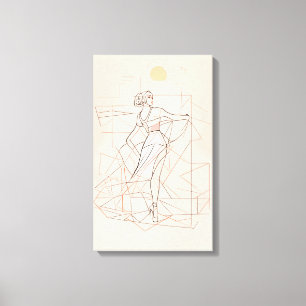 Silhouet Moderne Kleurrijke Verpakte Kunst Canvas Afdruk