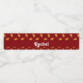 Silhouet on red waterfles etiket (Enkel label)