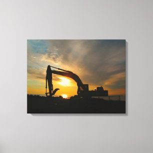 Silhouet op de brekers canvas afdruk