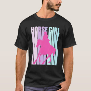 Silhouet Paardrijdster Rid Paard Meisje T-shirt