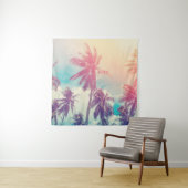 Silhouet palmbomen, zonsondergang abstract. wandkleed (In situ)