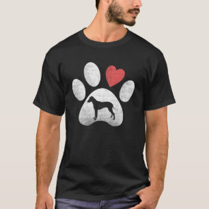 Silhouet Rhodesian Ridgeback Poot Met Hart Voor T-shirt