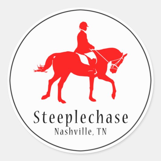 Silhouet Ronde Sticker (Rood) (Voorkant)