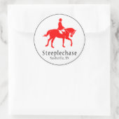 Silhouet Ronde Sticker (Rood) (Tas)