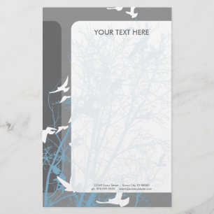 silhouet scherm vogels briefpapier