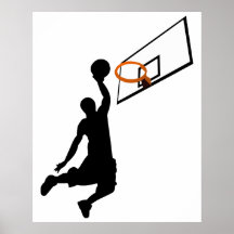 Silhouet Slam Dunk Basketbalspeler