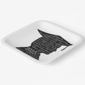 Silhouet van 2025 Boy Afstuderen op wit Papieren Bordje (Gebogen)