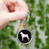 Silhouet van Boxerhond Sleutelhanger (Hand)