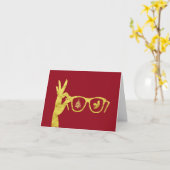Silhouet van Bril Optometrist Kerstkaart Kaart (Gele Bloem)