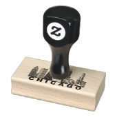 Silhouet van de Chicago Skyline Rubberstempel (Stempel)