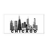 Silhouet van de Chicago Skyline Rubberstempel (Afrduk)