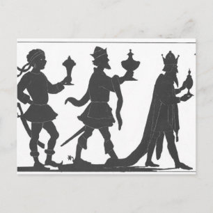 Silhouet van de Drie Koningen Briefkaart