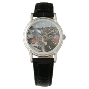 Silhouet van de Oude Stad van Jeruzalem Horloge