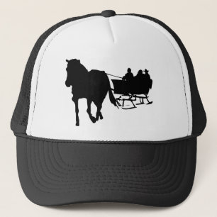 Silhouet van de Sleigh Ride in de winter Trucker Pet
