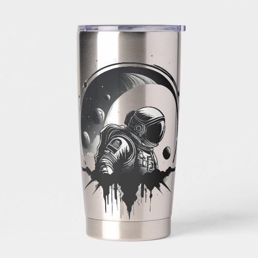 Silhouet van Deep Space Explorer Geïsoleerde Drinkbeker (Links)