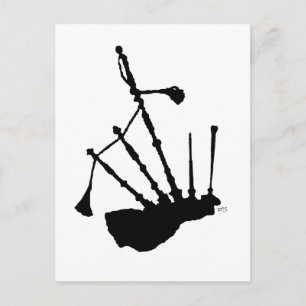 Silhouet van doedelzakken briefkaart